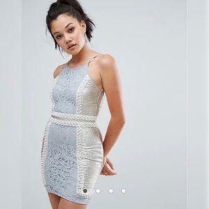 PrettyLittleThing Jacquard Lace Sequin Dress